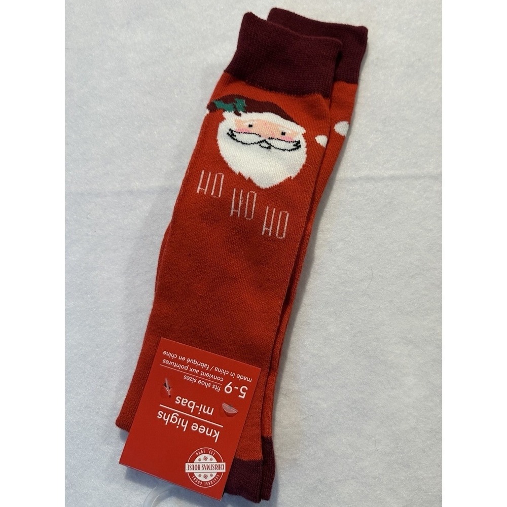 Christmas House NWT Santa Socks Fits Sizes 5-9 Holiday‎ Christmas